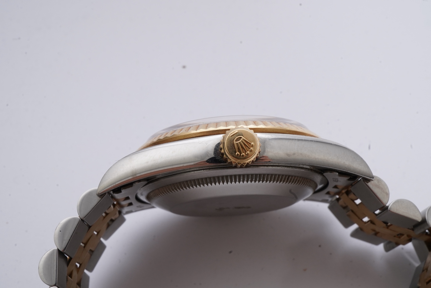 A gentleman's 1997 stainless steel and gold Rolex Oyster Perpetual Datejust Superlative Chronometer Officially Certified wrist watch